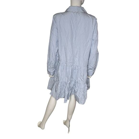1.STATE Women's Embellished-Collar Tiered Cotton Dress Windward Blue Sz L - Picture 6 of 11